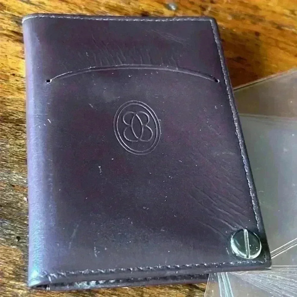 Vintage Buxton Fan Card Case 10  Plastic Wallet Inserts ‎ Holds 20 Cards, BROWN - Picture 2 of 5